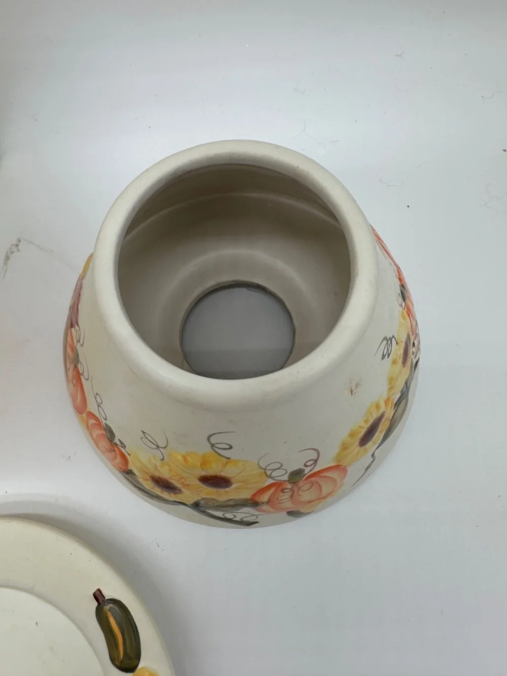Fall Pumpkins & Sunflowers Ceramic Large Jar Candle Shade & Plate Set
